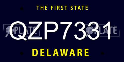 QZP7331 Delaware License Plate