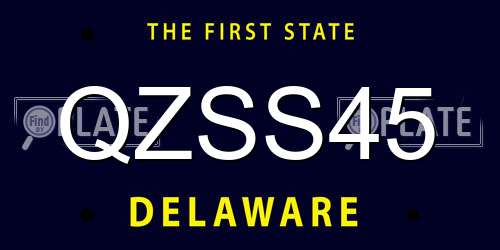 QZSS45 Delaware License Plate