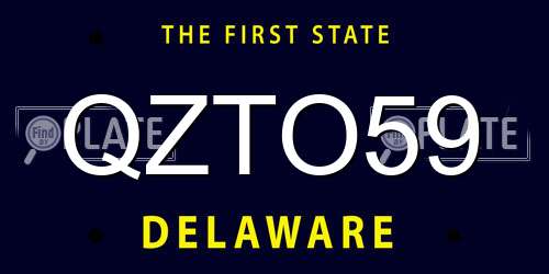 QZTO59 Delaware License Plate