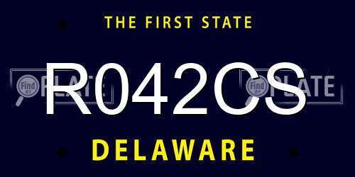 R042CS Delaware License Plate