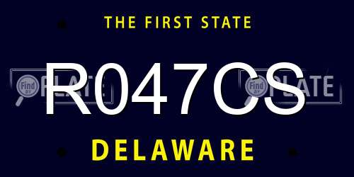 R047CS Delaware License Plate