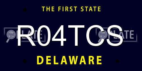 R04TCS Delaware License Plate