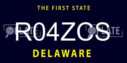 R04ZCS Delaware License Plate