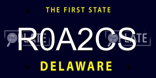 R0A2CS Delaware License Plate