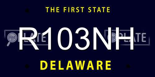 R103NH Delaware License Plate