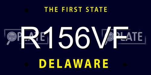 R156VF Delaware License Plate