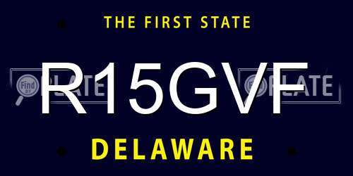 R15GVF Delaware License Plate