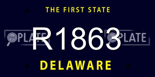R1863 Delaware License Plate