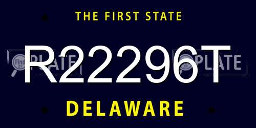 R22296T Delaware License Plate
