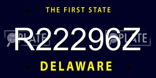 R22296Z Delaware License Plate