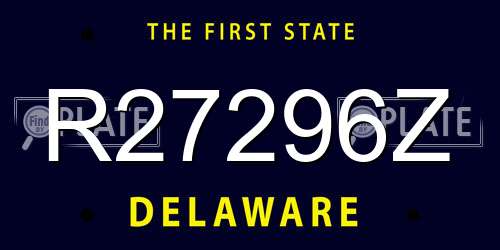 R27296Z Delaware License Plate