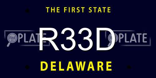 R33D Delaware License Plate