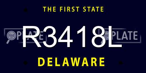 R3418L Delaware License Plate