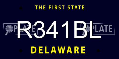 R341BL Delaware License Plate
