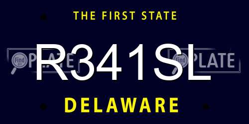 R341SL Delaware License Plate