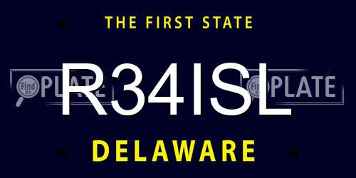 R34ISL Delaware License Plate