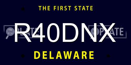 R40DNX Delaware License Plate
