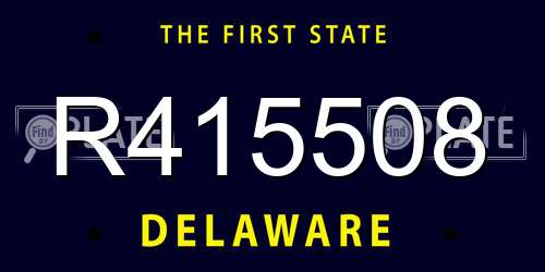 R415508 Delaware License Plate