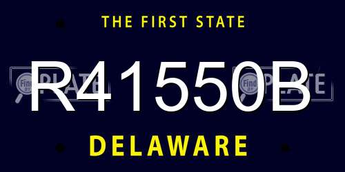 R41550B Delaware License Plate