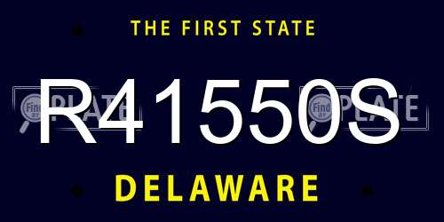 R41550S Delaware License Plate