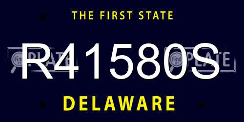 R41580S Delaware License Plate