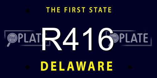 R416 Delaware License Plate