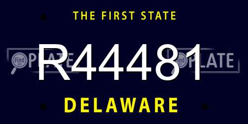 R44481 Delaware License Plate
