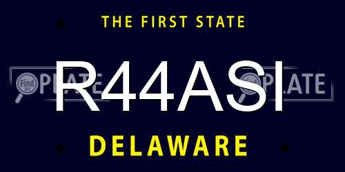 R44ASI Delaware License Plate