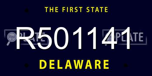 R501141 Delaware License Plate