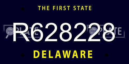 R628228 Delaware License Plate