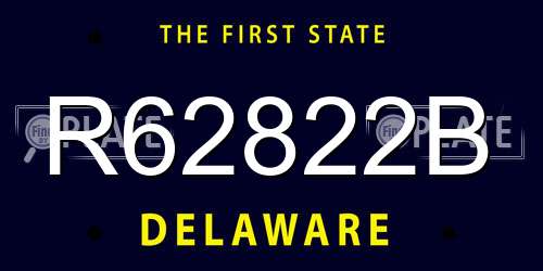 R62822B Delaware License Plate