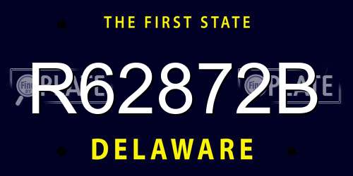R62872B Delaware License Plate