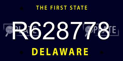 R628778 Delaware License Plate
