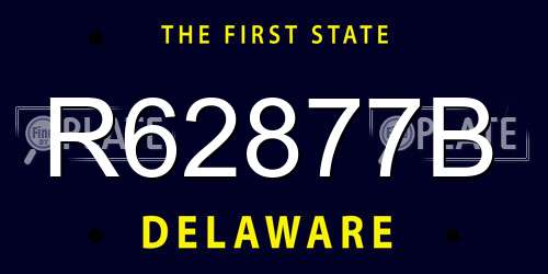 R62877B Delaware License Plate