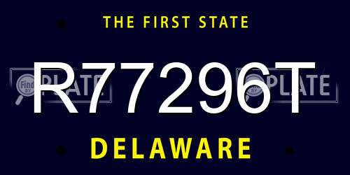 R77296T Delaware License Plate