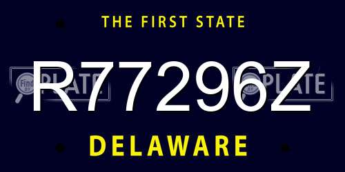 R77296Z Delaware License Plate