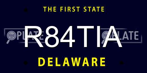 R84TIA Delaware License Plate
