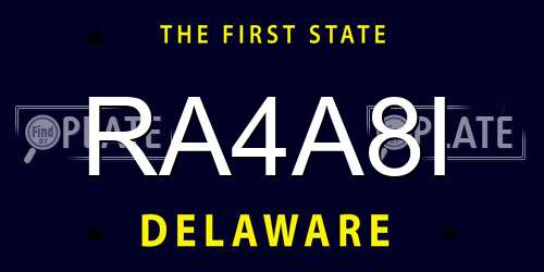RA4A8I Delaware License Plate
