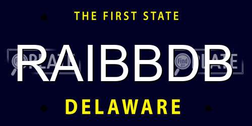 RAIBBDB Delaware License Plate