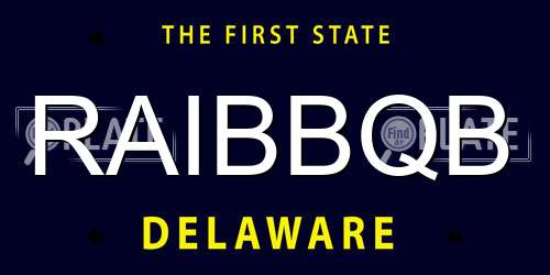 RAIBBQB Delaware License Plate
