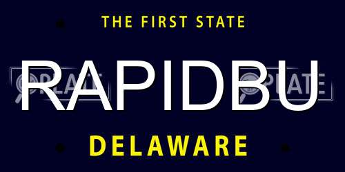 RAPIDBU Delaware License Plate