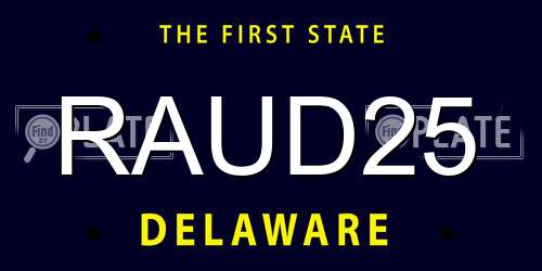 RAUD25 Delaware License Plate