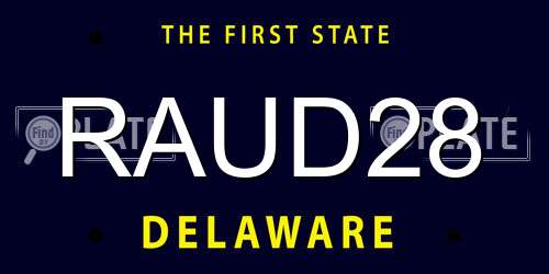 RAUD28 Delaware License Plate