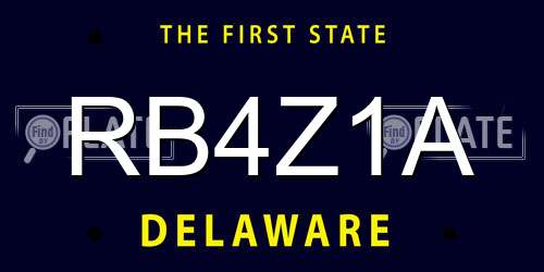 RB4Z1A Delaware License Plate