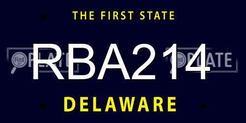 RBA214 Delaware License Plate