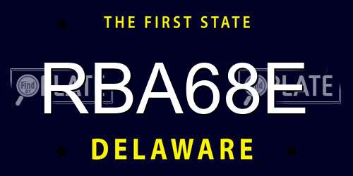 RBA68E Delaware License Plate