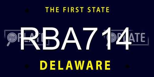 RBA714 Delaware License Plate