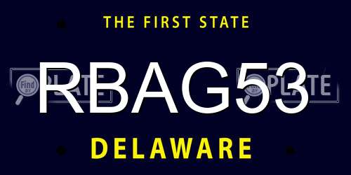 RBAG53 Delaware License Plate