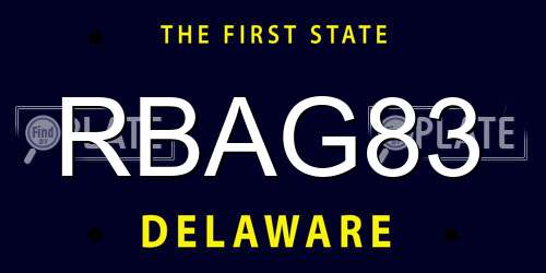 RBAG83 Delaware License Plate