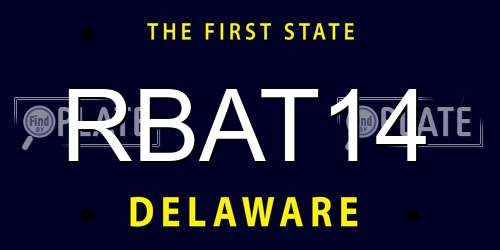 RBAT14 Delaware License Plate